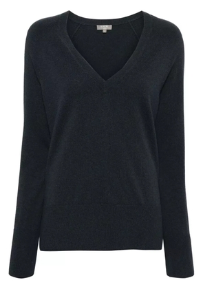 N.Peal Relaxed V-Neck Cashmere Jumper - Blue