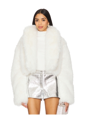 AFRM Stephanie Fur Jacket in White. Size 1X. Also in 2X, L, M, S, XL, XS, XXL, XXS.