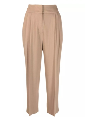 Fabiana Filippi pleat-detail cropped trousers - Brown
