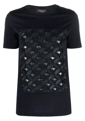 Fabiana Filippi patterned-jacquard crew-neck T-shirt - Blue