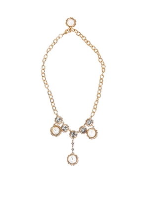 Dolce & Gabbana Gold Crystal Clock Pendant Statement Jewelry Necklace