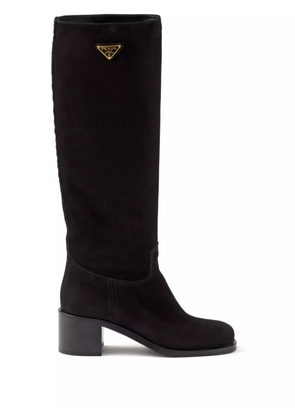 Prada 55mm suede boots - Black