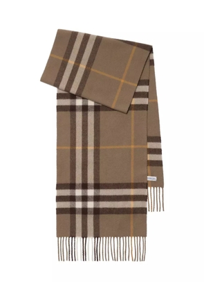 Burberry checked cashmere scarf - Brown