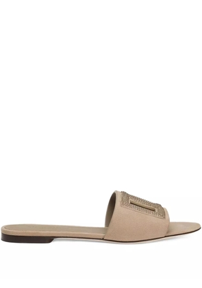 Dolce & Gabbana crystal-embellished sandals - Neutrals