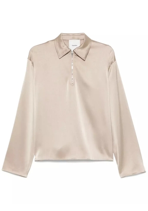 Nanushka satin polo top - Neutrals