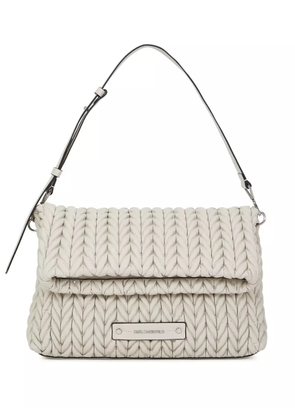 Karl Lagerfeld large K/Weave shoulder bag - Neutrals