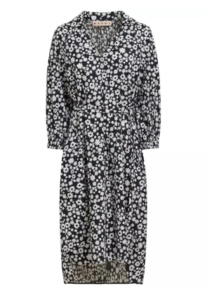 Marni floral-print midi dress - Black