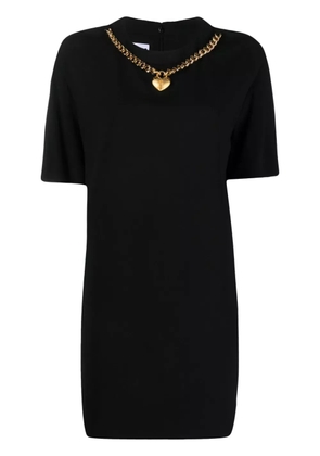 Moschino heart-charm crepe minidress - Black