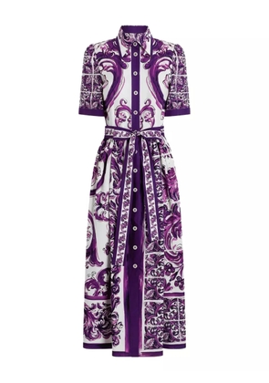 Dolce & Gabbana Majolica-print midi dress - White