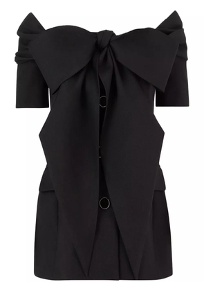 Nina Ricci off-shoulder wool gabardine jacket - Black