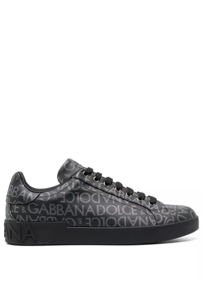 Dolce & Gabbana Portofino coated jacquard sneakers - Black