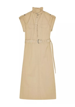 GANNI belted shirt dress - Neutrals