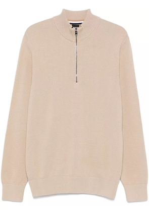 BOSS zipped cotton sweater - Neutrals