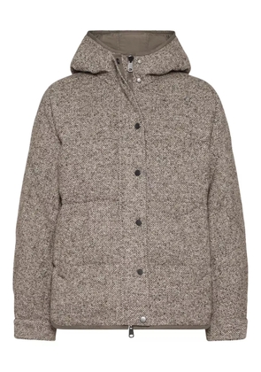 Brunello Cucinelli chevron flecked down jacket - Brown
