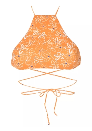 Clube Bossa Chung lace-up bikini top - Yellow