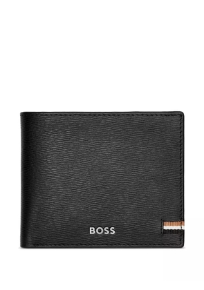 BOSS logo-print leather wallet - Black