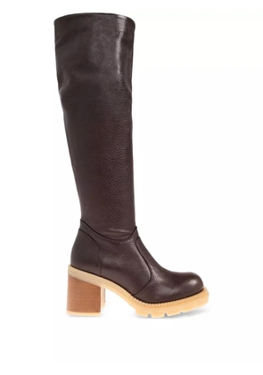 AGL 85mm leather boots - Brown