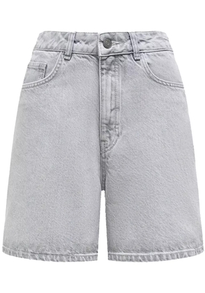 12 STOREEZ logo-patch high-rise shorts - Grey