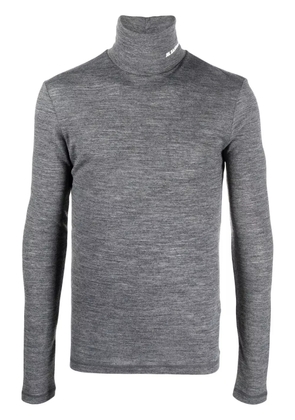 Jil Sander logo-print roll-neck jumper - Grey