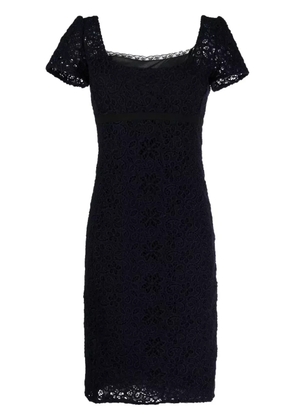 Prada Pre-Owned floral-lace pencil dress - Blue