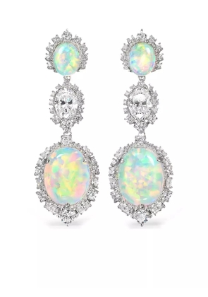 Anabela Chan 18kt white gold Sky Opal drop earrings - Silver