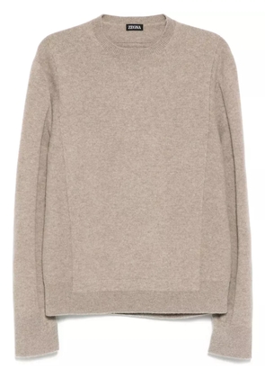 Zegna long-sleeve mélange polo - Brown