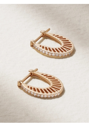 L’Atelier Nawbar - Flat Ray Small 18-karat Gold Diamond Hoop Earrings - One size
