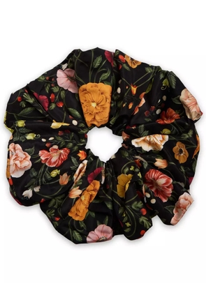 La DoubleJ Giga floral-patterned scrunchie - Black