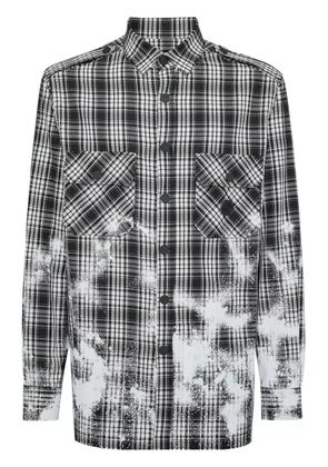Philipp Plein checked long-sleeve shirt - Black