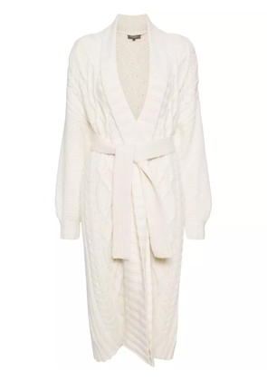 N.Peal cable-knit organic cashmere cardigan - Neutrals