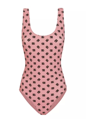 Dolce & Gabbana DNA logo-print swimsuit - Pink