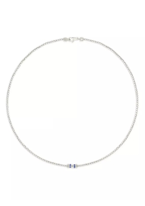Officina Bernardi 18kt white gold Moon sapphire and diamond necklace - Silver