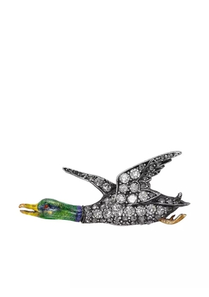 Pragnell Vintage 18kt yellow and white gold Victorian diamond duck brooch - Silver