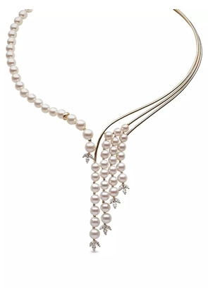 Yoko London 18kt yellow gold Akoya pearl and diamond necklace