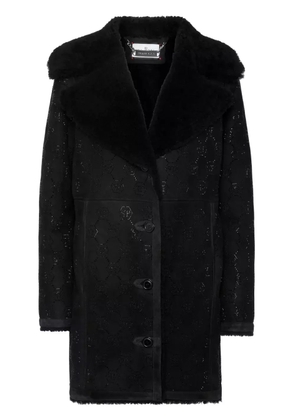 Philipp Plein monogram-pattern coat - Black