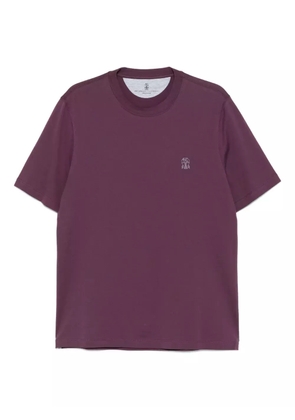 Brunello Cucinelli logo-embroidered T-shirt - Purple