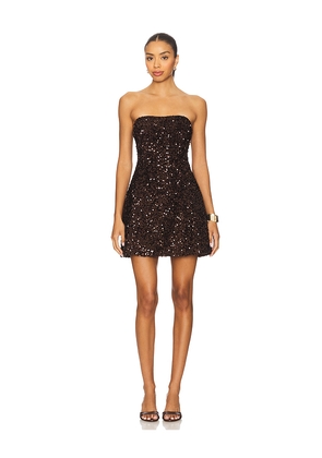Bardot Helene Sequin Mini Dress in Chocolate. Size 12. Also in 4, 6.