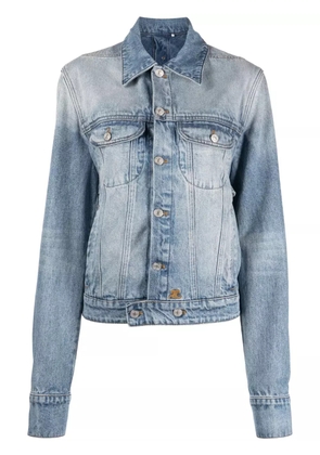 Courrèges strap-embellished denim jacket - Blue