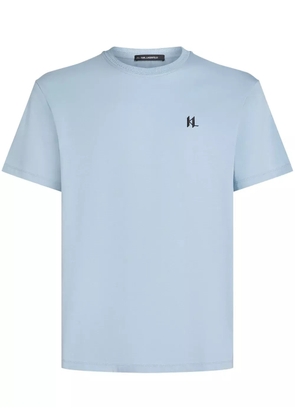 Karl Lagerfeld logo-embroidered T-shirt - Blue