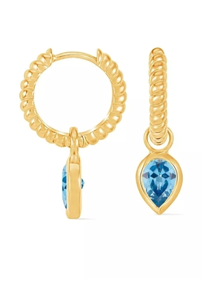 DOWER AND HALL twist huggie charm hoop earrings - Gold