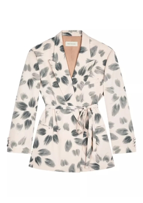 DRIES VAN NOTEN leaf-print blazer - Neutrals
