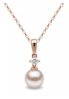 Yoko London 18kt rose gold Classic Akoya pearl and diamond necklace - Pink
