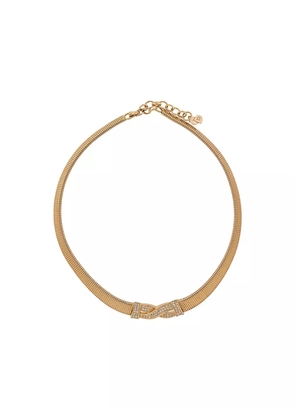 Christian Dior Pre-Owned 1980s pre-owned crystal-embellished necklace - Gold