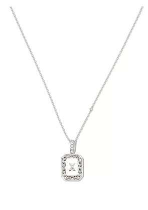 SHAY 18K white gold x-initial bead-chain necklace - Silver