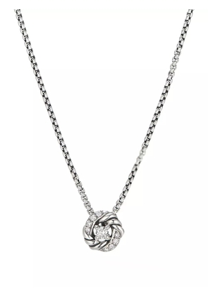 David Yurman sterling silver Petite Infinity diamond necklace