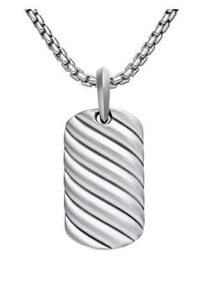 David Yurman sterling silver Sculpted Cable tag (27mm)