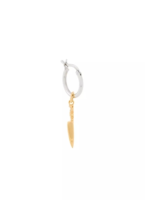 True Rocks two-tone knife hoop earring - Silver