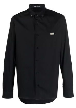 Philipp Plein chest logo-plaque detail shirt - Black