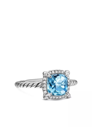 David Yurman sterling silver Petite Chatelaine topaz and diamond ring (7mm)