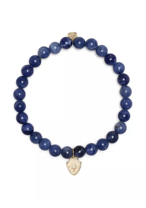 Sydney Evan 14kt yellow gold sodalite beaded bracelet - Blue